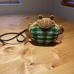 NWT Kate Spade Hoppkins Wicker Frog Crossbody
